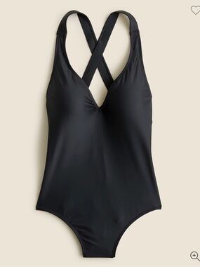 J. Crew Black One-Piece Swimsuit with Crossback Straps